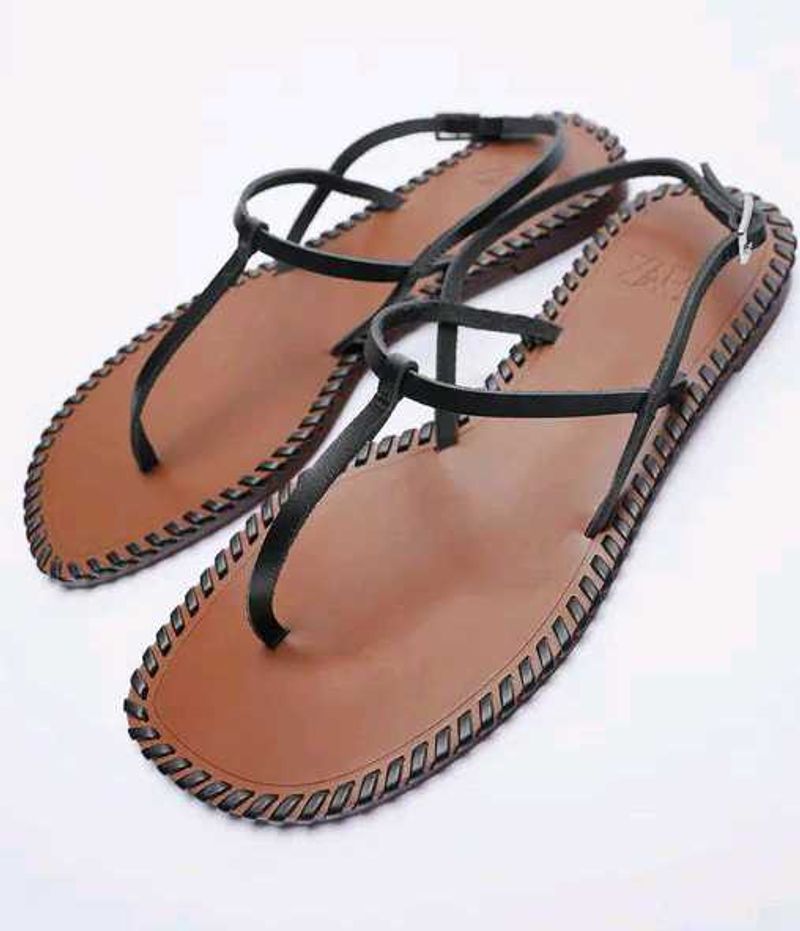 Zara Leather Lace-Up Sandals