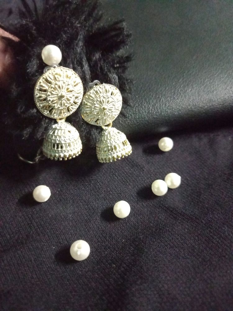 Small White Earrings