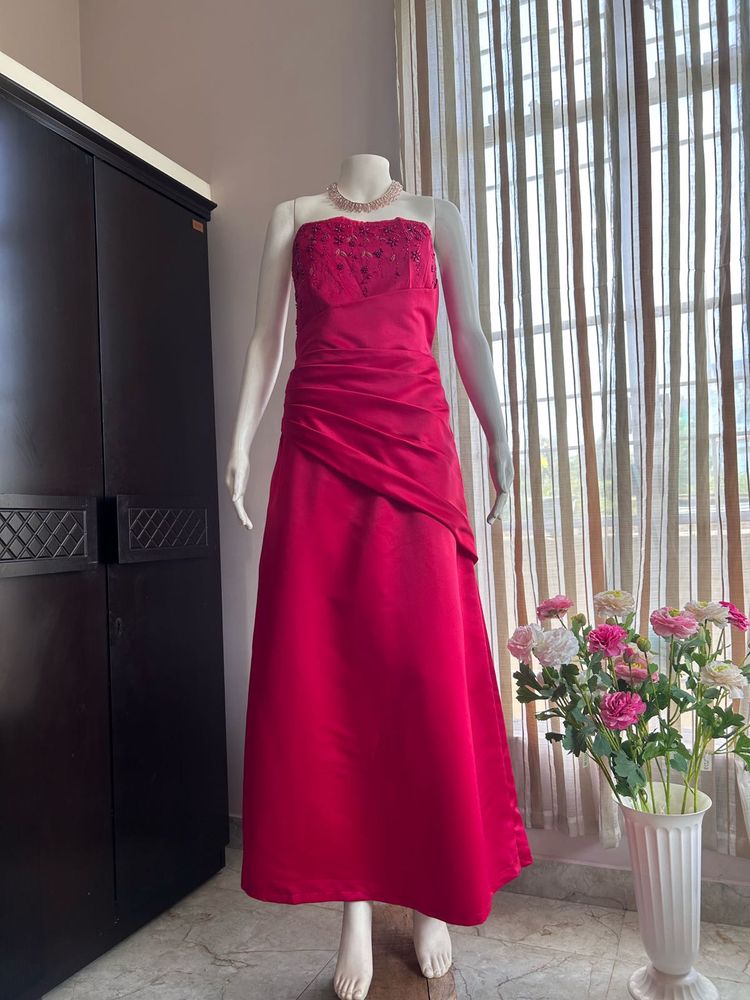Pink Satin Gown