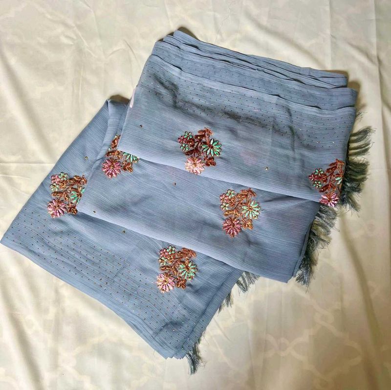 Elegant Embroidered Saree