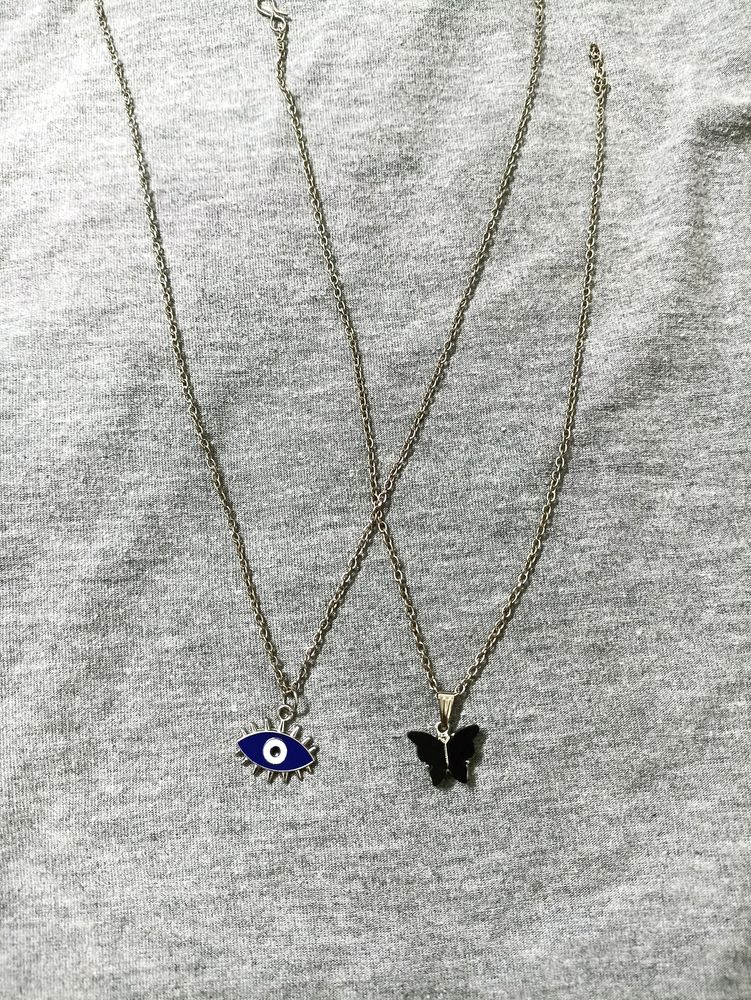 Evileye,Butterfly Necklace And Two Pair Earring Co