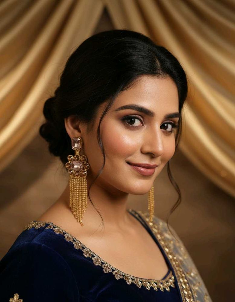 Glamorous Rose Gold Crystal Tassel Earrings