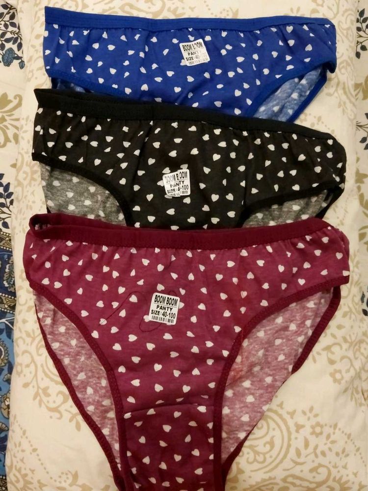 Heart Print Panties - Combo Set of 3