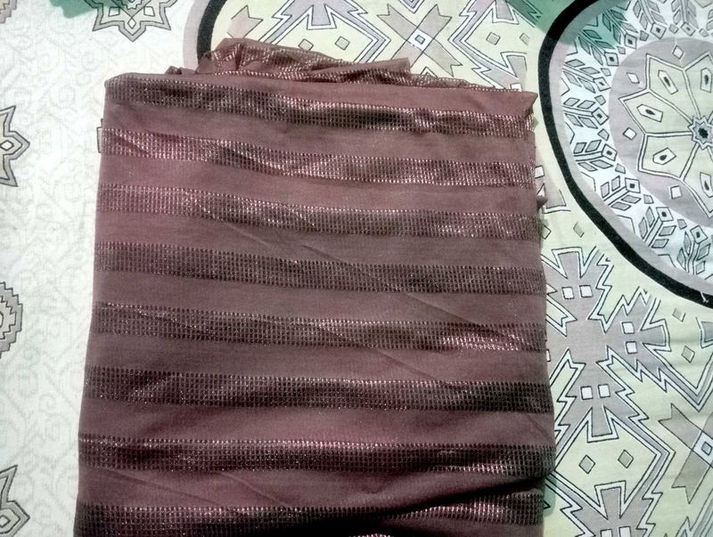 Brown Striped Sari