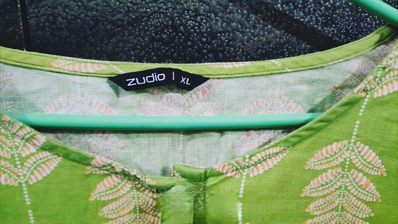 Green Floral Print Kurta