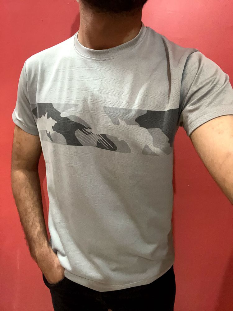 Dry Fit Grey Tshirt Men (Perfect For Gym)