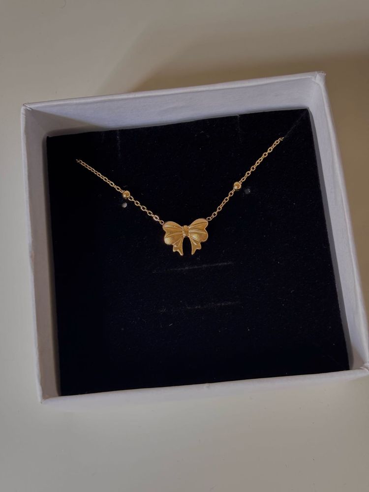 Bow Beaded Chain Necklace Anti-tarnish