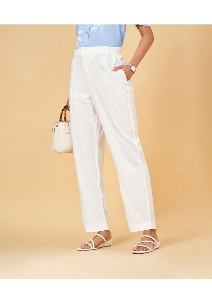 Elegant White Linen Trousers
