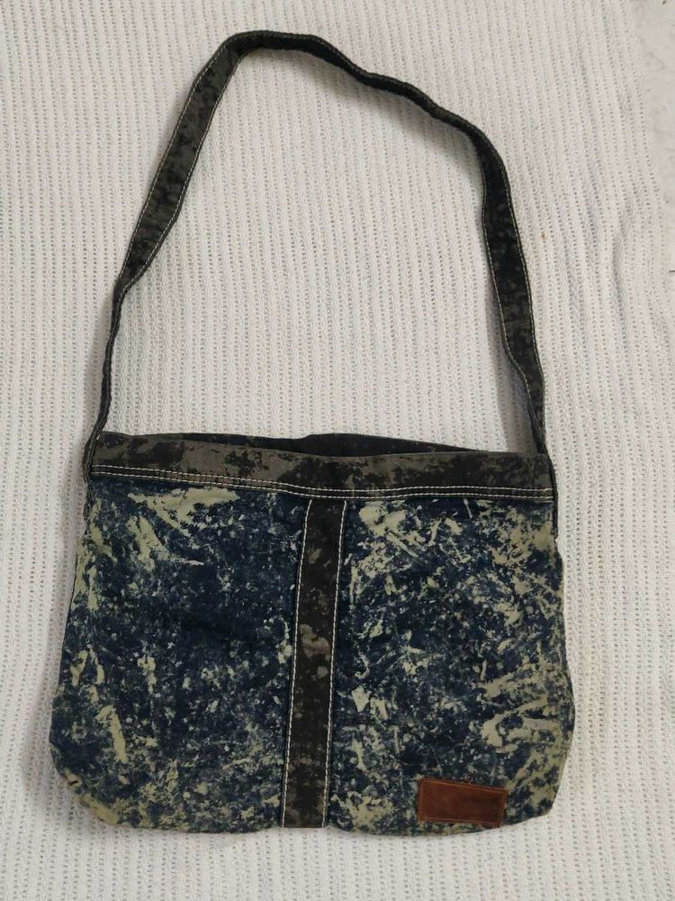 Distressed Denim Shoulder Bag