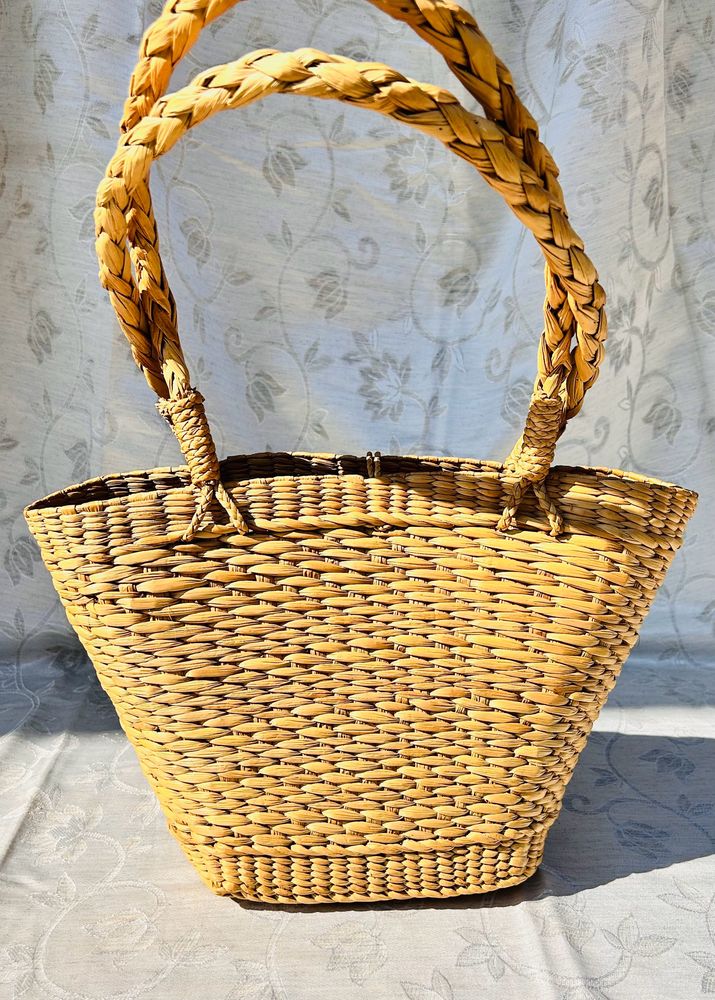 Woven Raffia Tote Bag