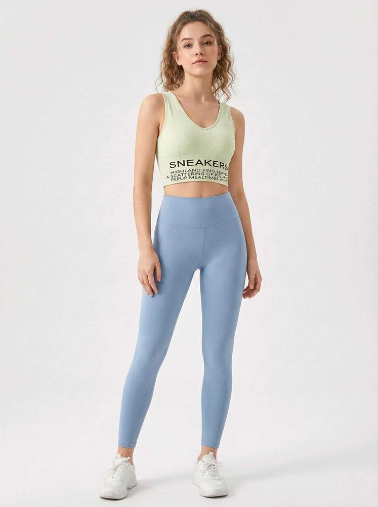 Green Graphic Cropped Tank