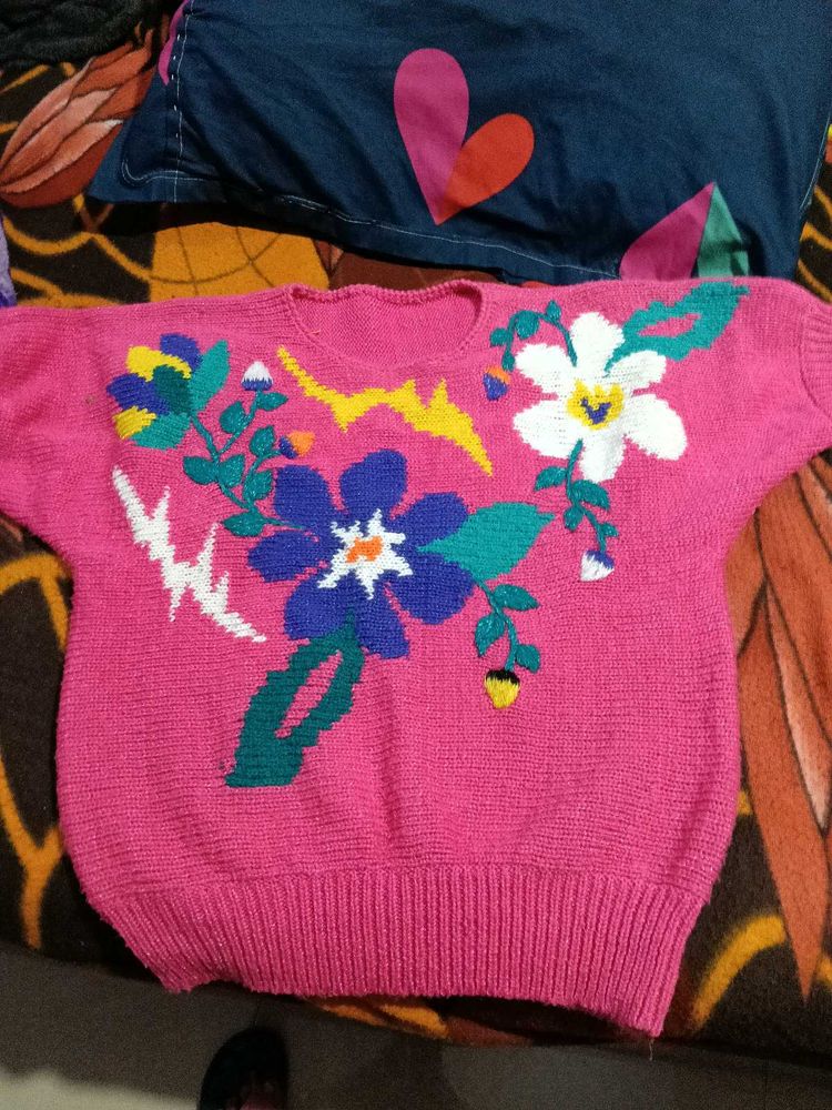 Vintage Floral Knit Sweater