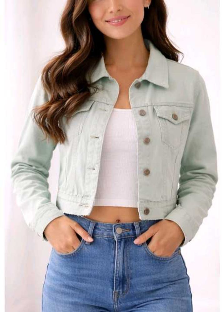 Mint Green Denim Jacket