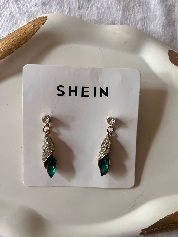 SHEIN green Stone Earring