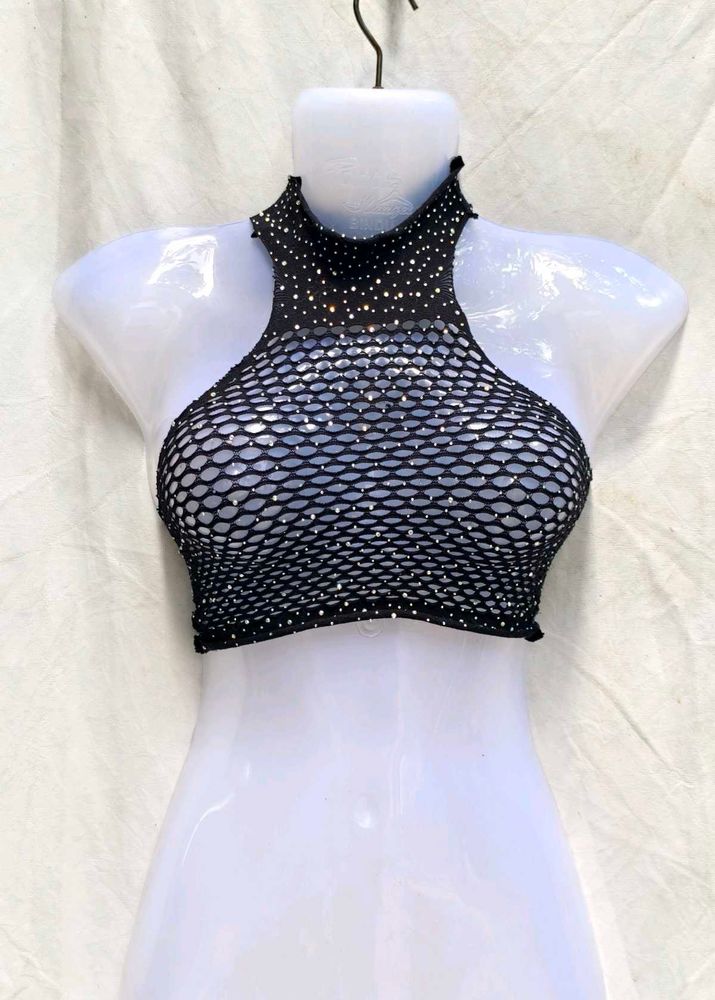 I. Sparkly Fishnet Top