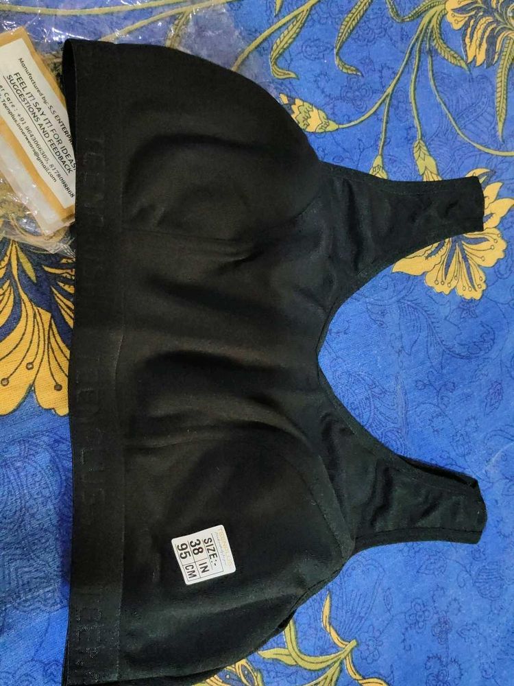 Teens Black Sports Bra - Size 38