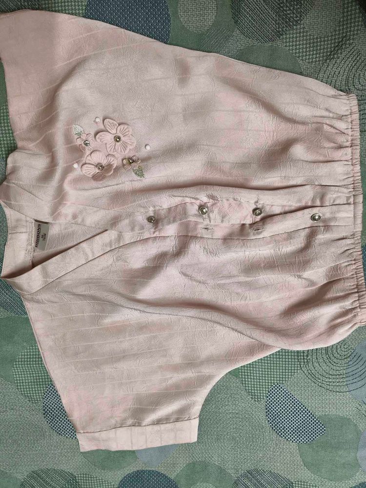 Smart Branded Pink Crop Top For 8-9 Years Girl