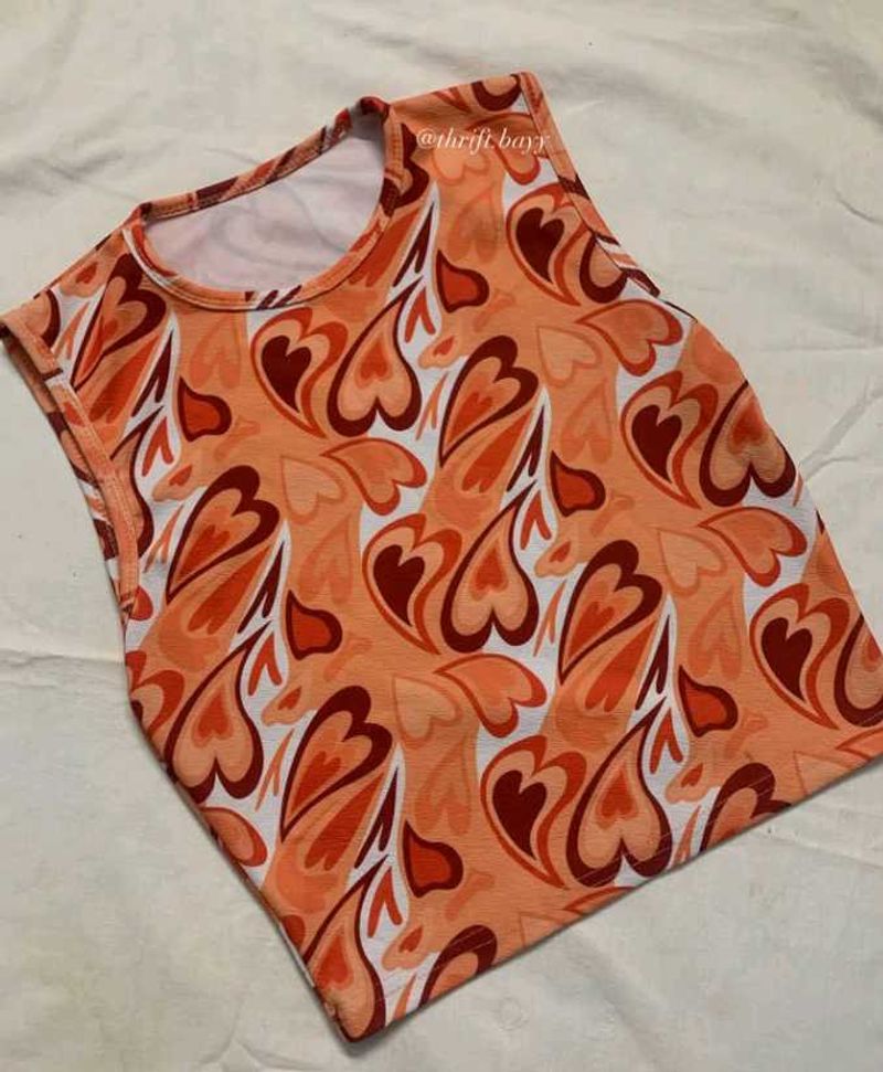 Retro Heart Print Tank Top