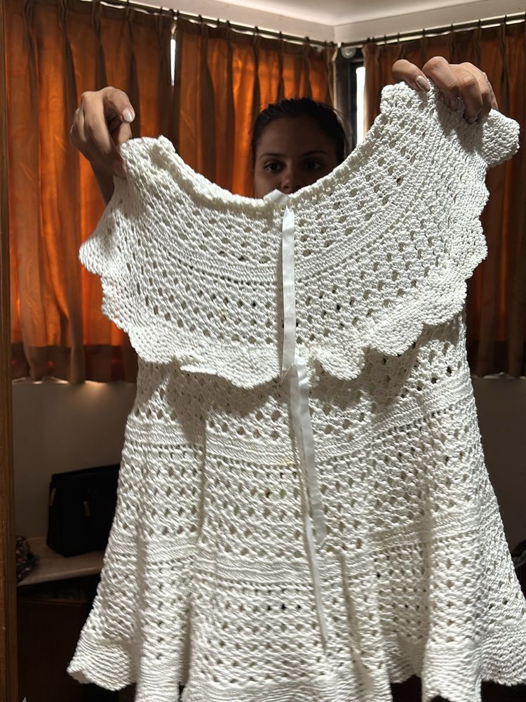 White Crochet Top