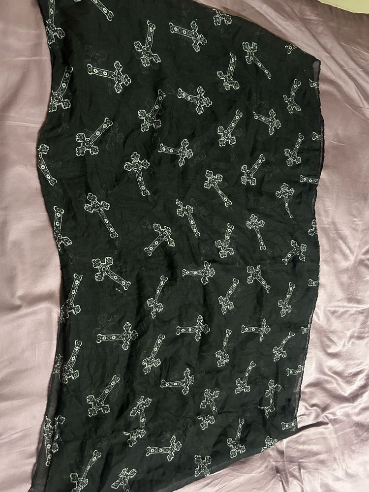 Cross Print Scarf