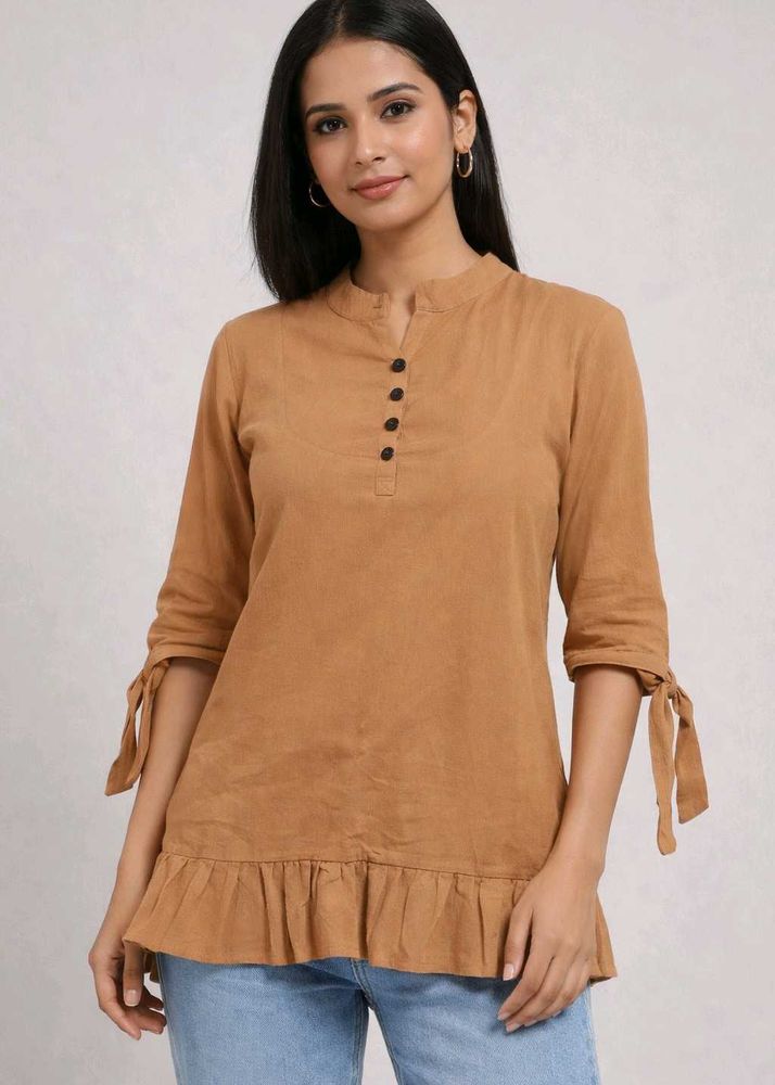 Casual Caramel Tunic Top