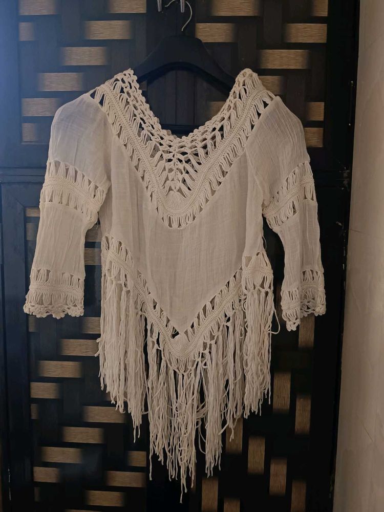 Boho Fringe Crochet Cover-Up