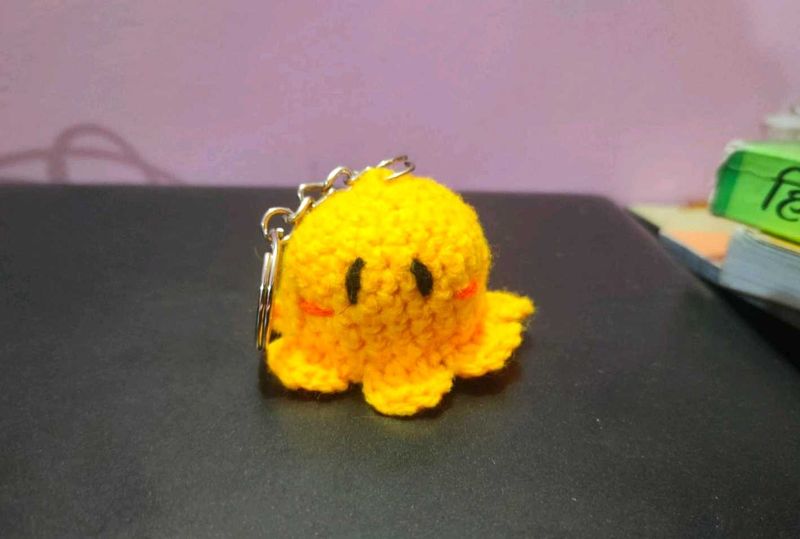 Cute Crochet Octopus Keychain