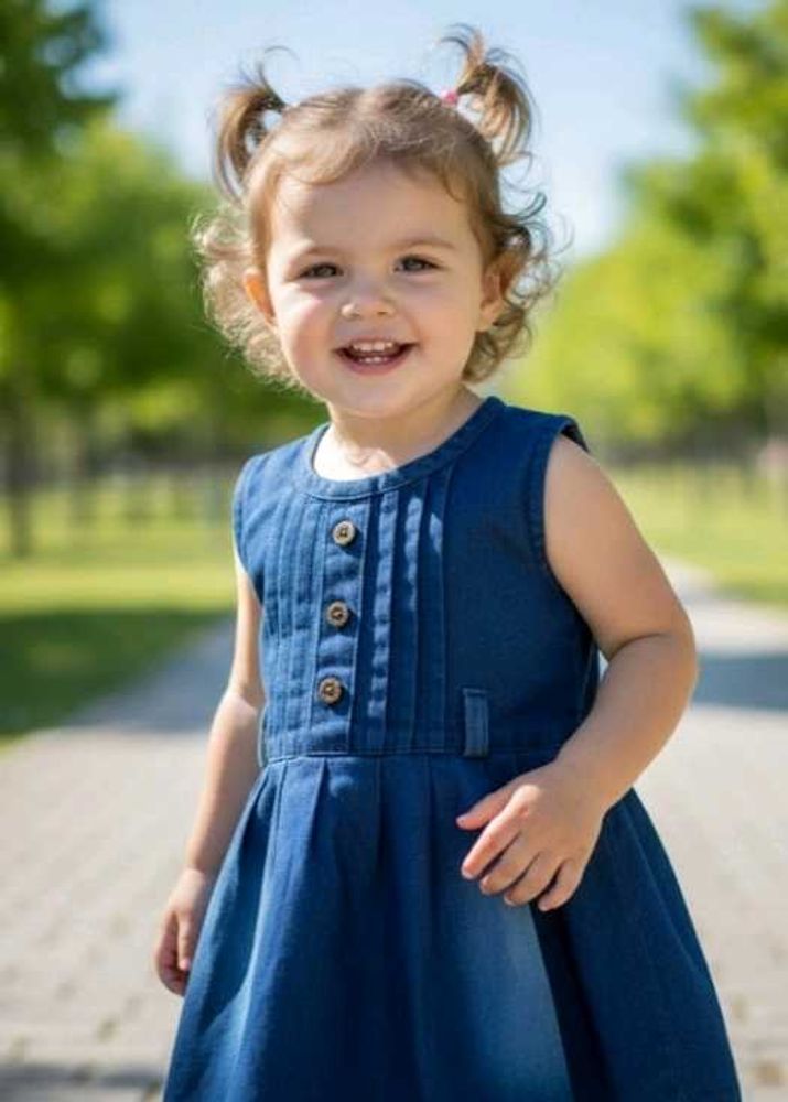 new girl kids Cute Denim Dress