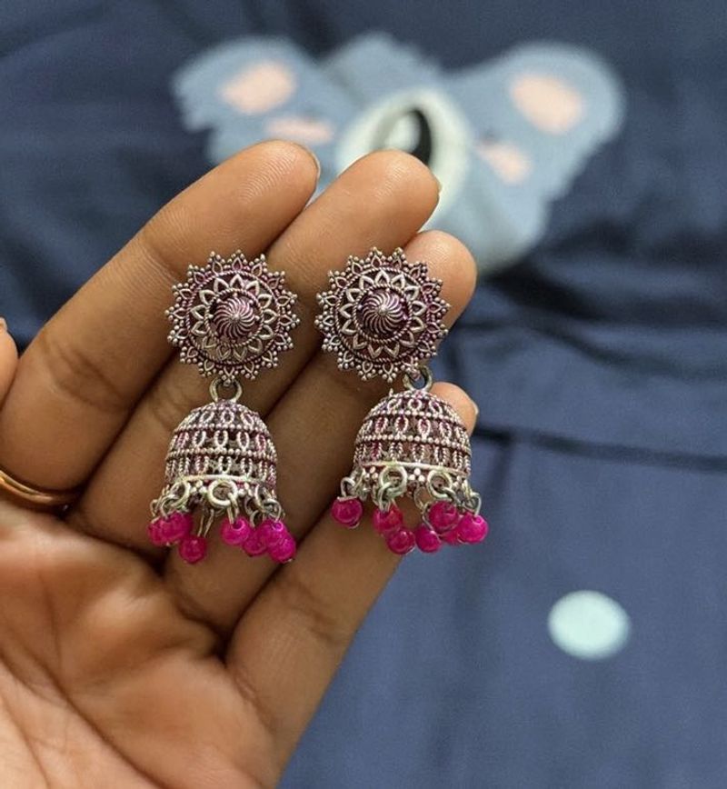 Silver Jhumka Earrings