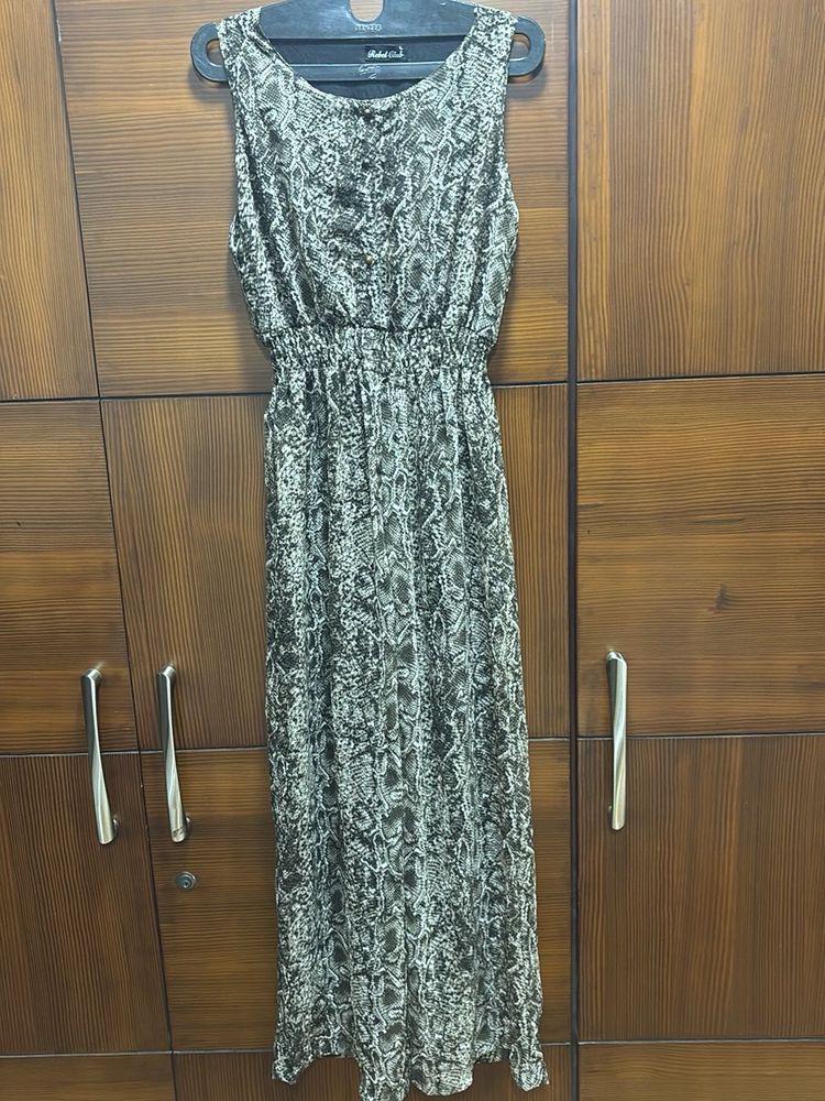 Snakeskin Print Maxi Dress