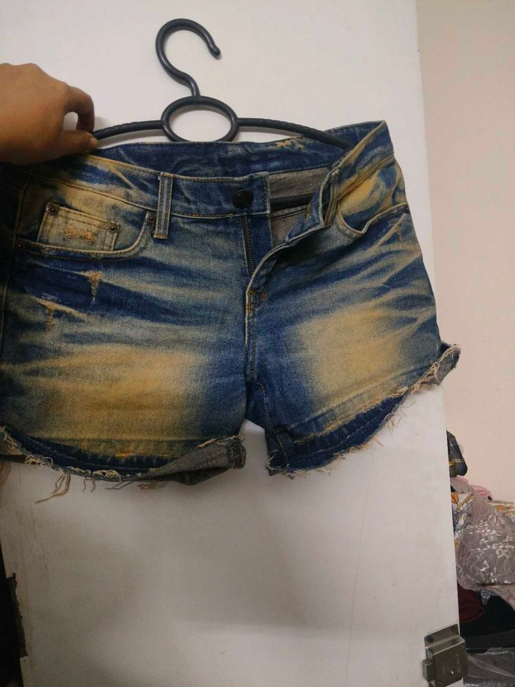 Distressed Denim Shorts