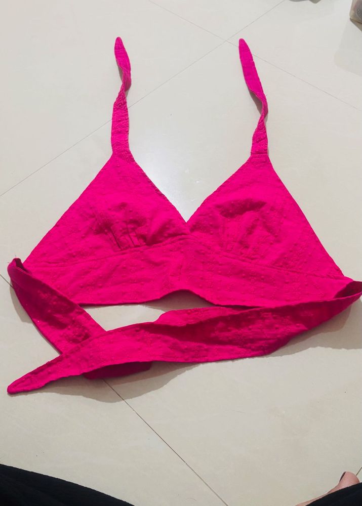 Pink Beachy Vibe Crop Top