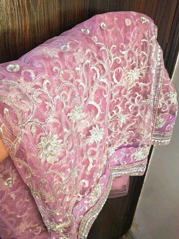 Readymade Net Embroidered Saree