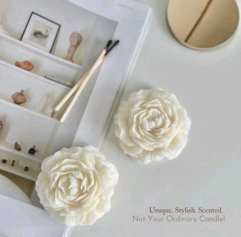 Scented Peony Rose Candles - (Set of 2)🪷