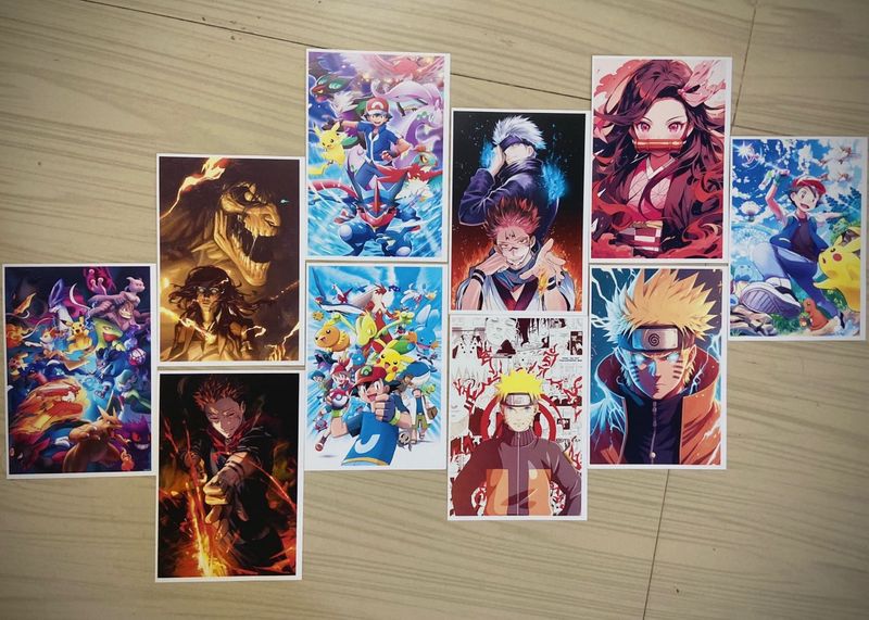 🌟 New! 10 Shonen &amp; Gaming Poster Stickers - High
