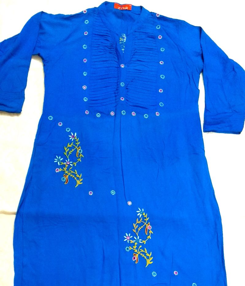 Cotton Kurti With Gujarati Work