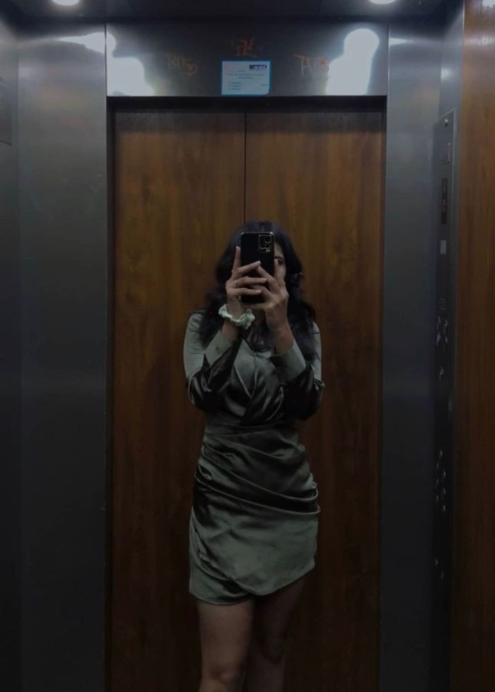 Green Satin Mini Dress