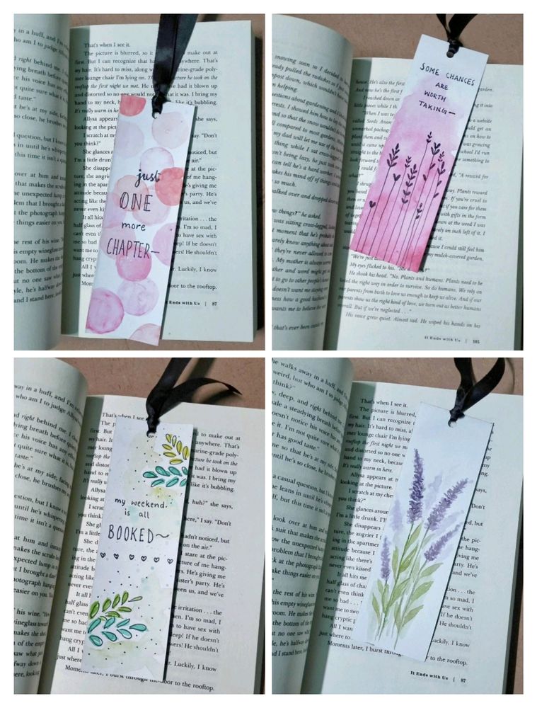 Watercolor Bookmarks - Set of 4