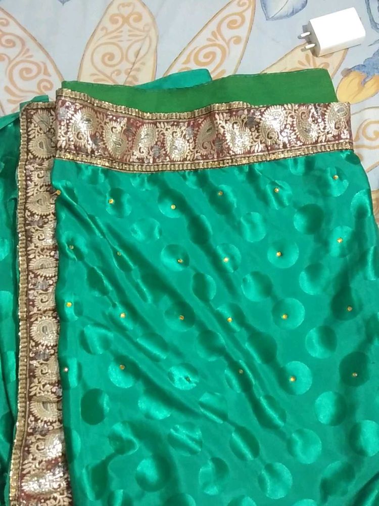 Green Embellished Saree