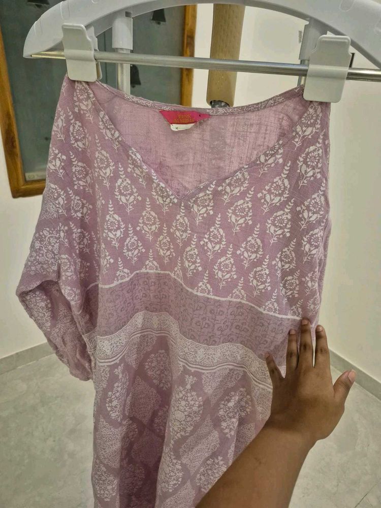 Patterned Lavender Kurta