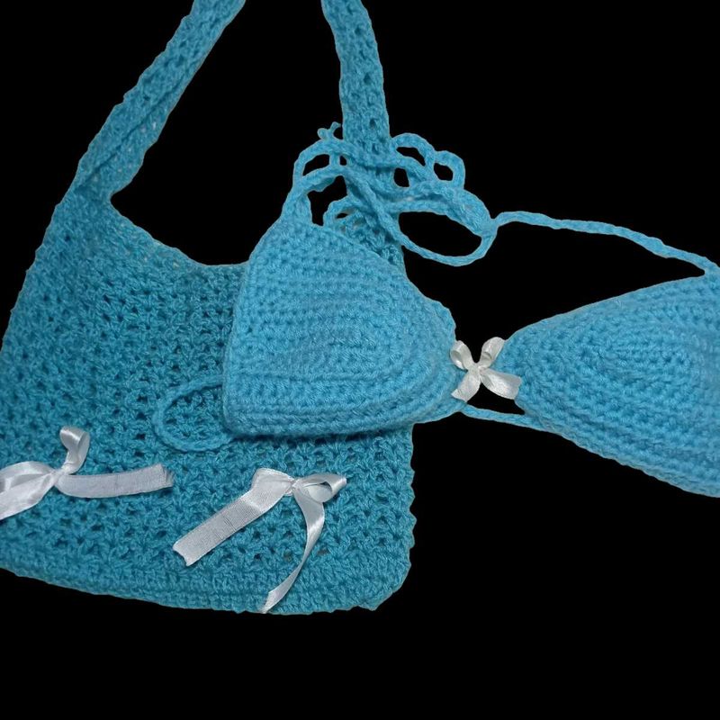 Crochet Bralette And Bag