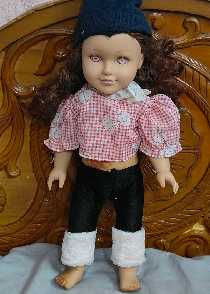 Vintage Doll with Checked Top