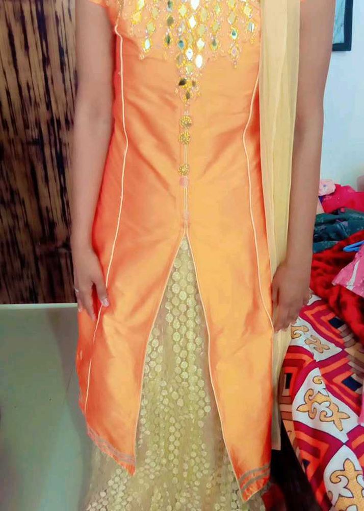 Sharara Dress Orange