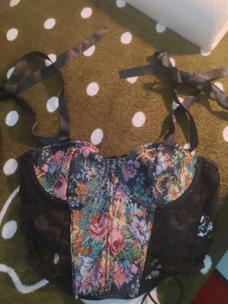 Savana Floral Tapestry Corset Top