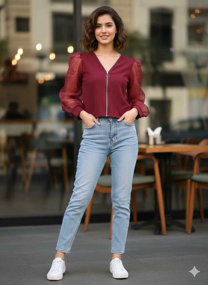 Chic Maroon Blouse