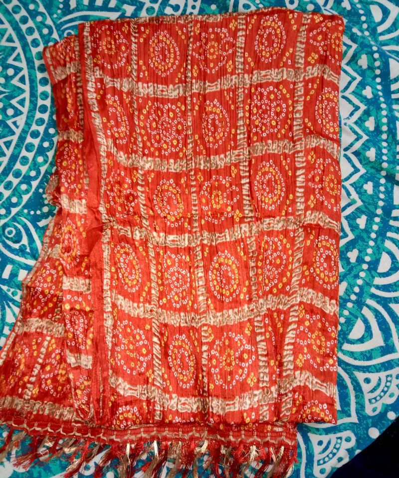 Orange Bandhani Dupatta