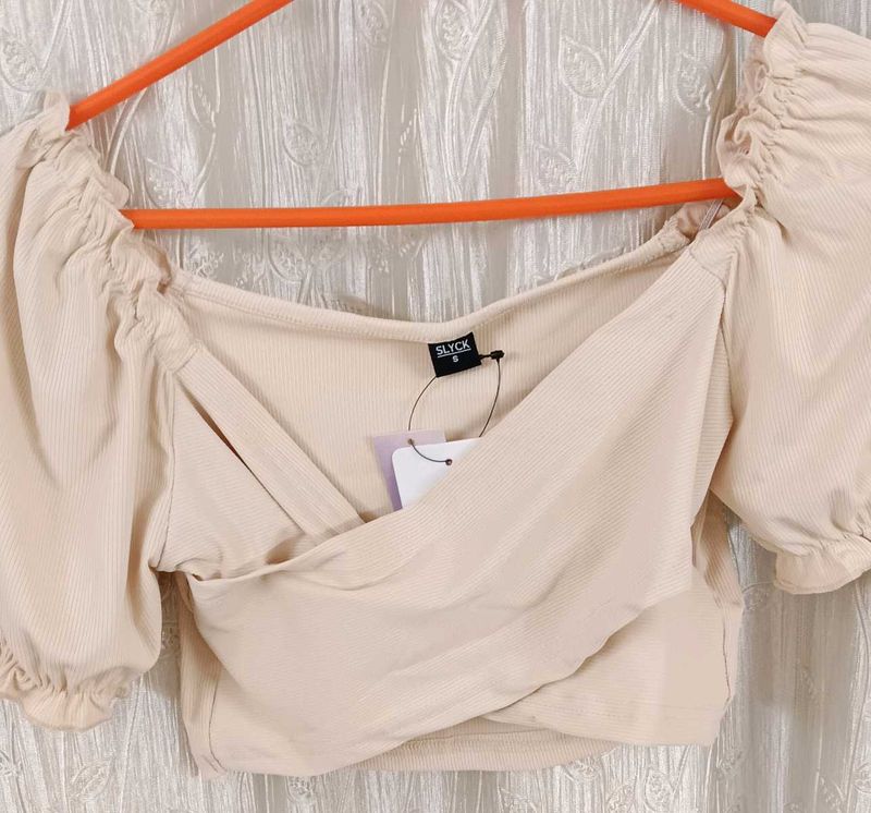 Beige crop top