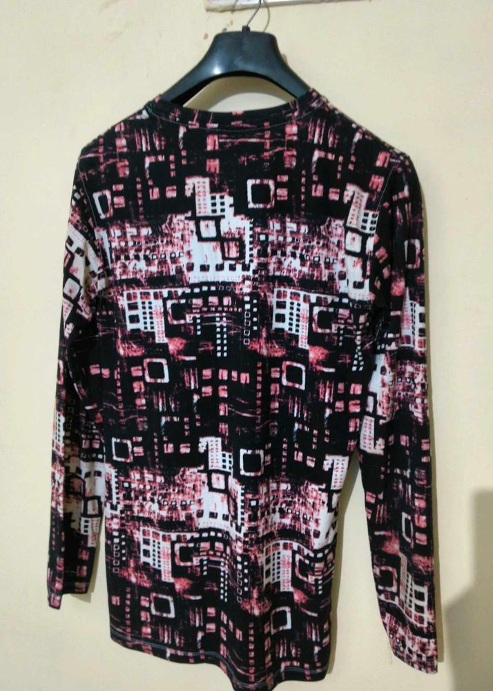 Patterned Long Sleeve Top
