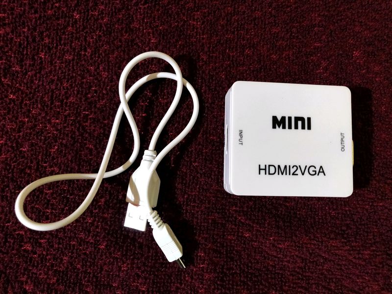 HDMI to VGA Cable Adapter White with 3.5 mm Audio
