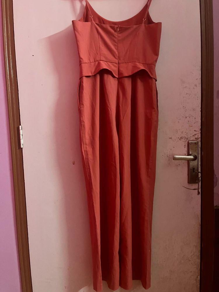 Coral Wide-Leg Jumpsuit